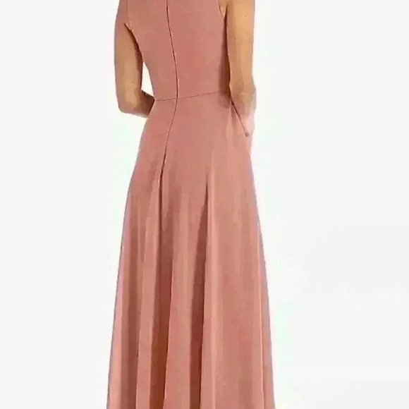 After Six V-Neck Chiffon Maxi Dress - Color: Desert Rose - Size: 6 - Picture 2 of 9